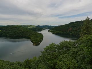 Panorama of the Haute Sure lake in Luxembourg
