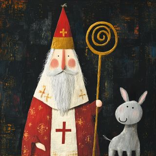 Saint Nicolas avec âne, 6 décembre